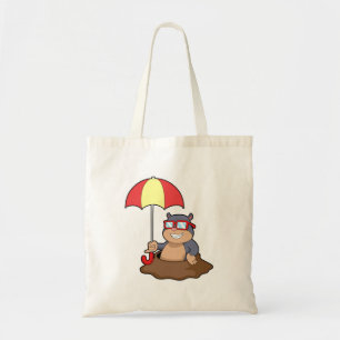 Bolso De Tela Mole en la lluvia con el paraguas