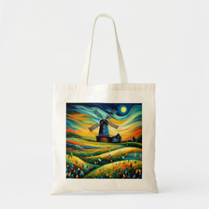 Bolso De Tela Molino de viento en la noche 8