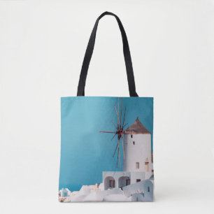 Bolso De Tela Molino de viento marrón y blanco