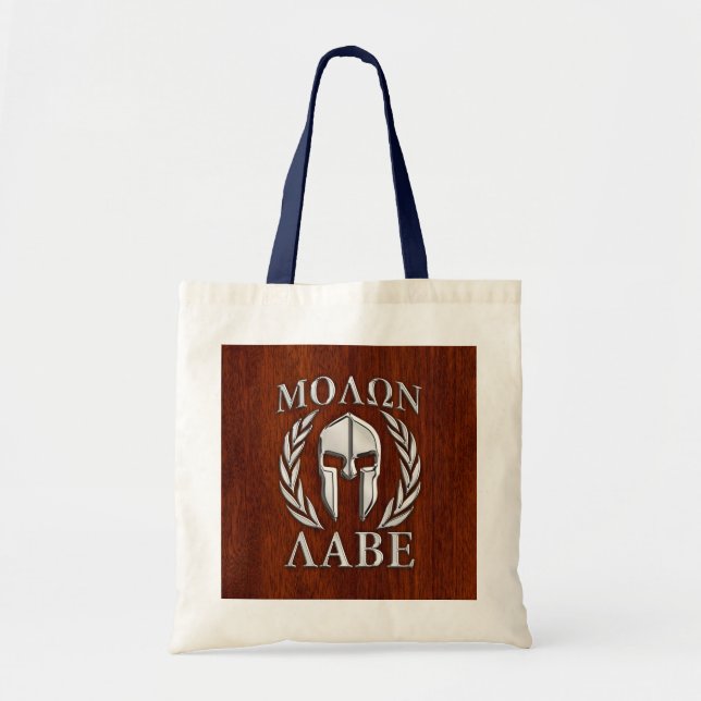 Bolso De Tela Molon Labe Guerrero Espartano Laureó Impresión de  (Frente)