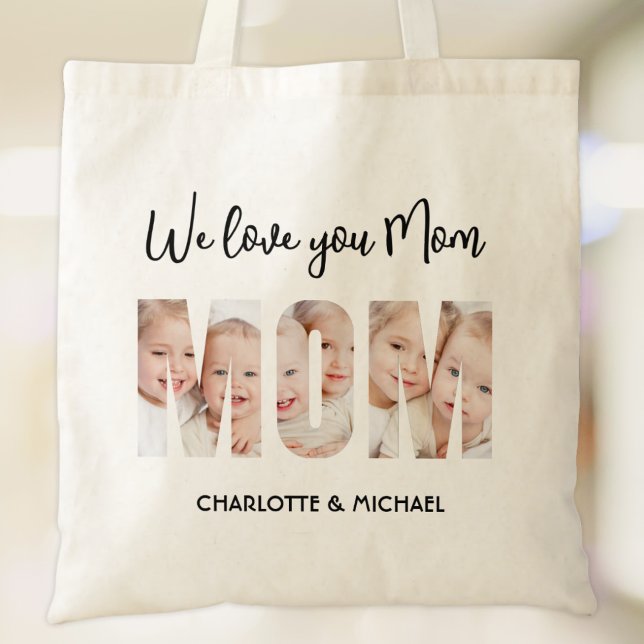 Bolso De Tela Mom 3 Photos Cutout Letters (Subido por el creador)