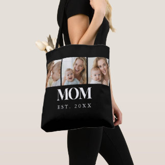 Bolso De Tela MOM Establecida Tipografía Blanca 3 Foto
