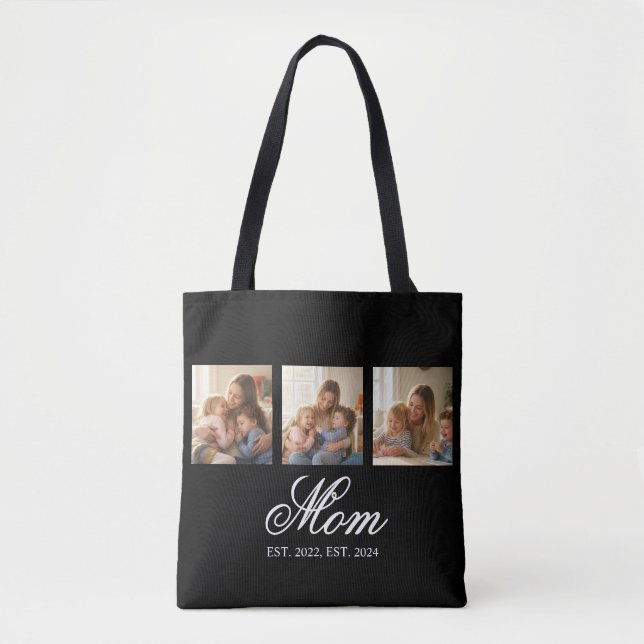Bolso De Tela Mom Established Black Elegant Script 3 Photo (Anverso)