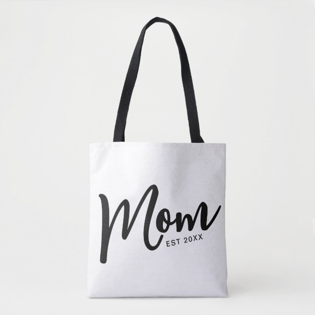 Bolso De Tela Mom Established Black Script (Anverso)