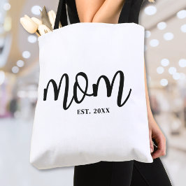 Bolso De Tela Mom Established Black Script Mother's