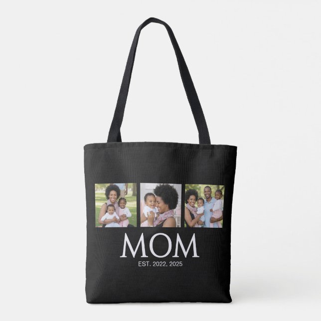 Bolso De Tela Mom Established Caps Black 3 Photo Tote Bag (Reverso)