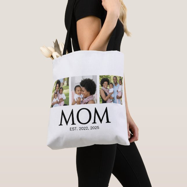 Bolso De Tela Mom Established Caps White 3 Photo Tote Bag (Detalle)