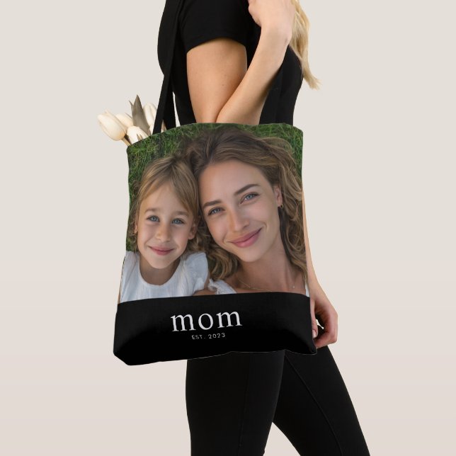 Bolso De Tela Mom Established Modern Black Photo (Detalle)
