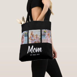 Bolso De Tela Mom Established Modern Script Black 3 Photo