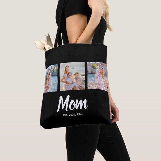 Bolso De Tela Mom Established Modern Script Black 3 Photo (Detalle)