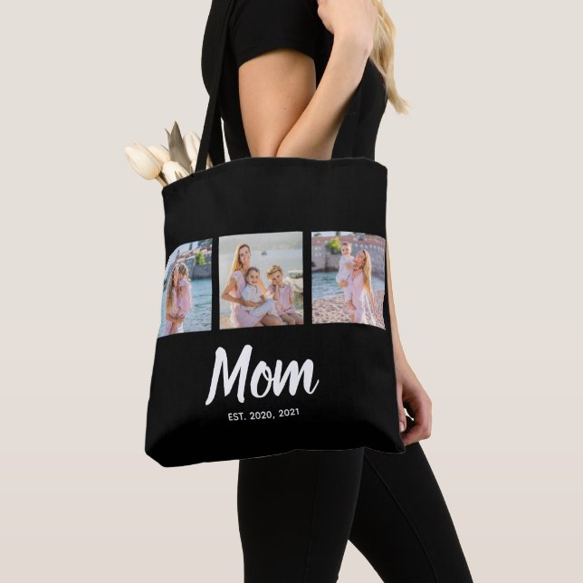 Bolso De Tela Mom Established Modern Script Black 3 Photo (Detalle)