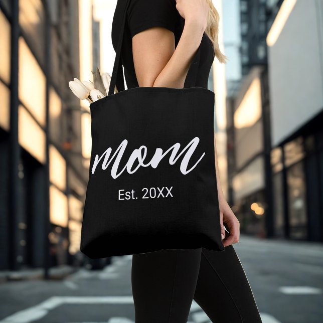 Bolso De Tela Mom Established New Mom Script Gift (Subido por el creador)