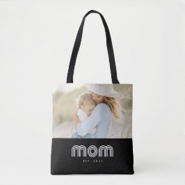 Bolso De Tela Mom Established Retro Script Black Photo