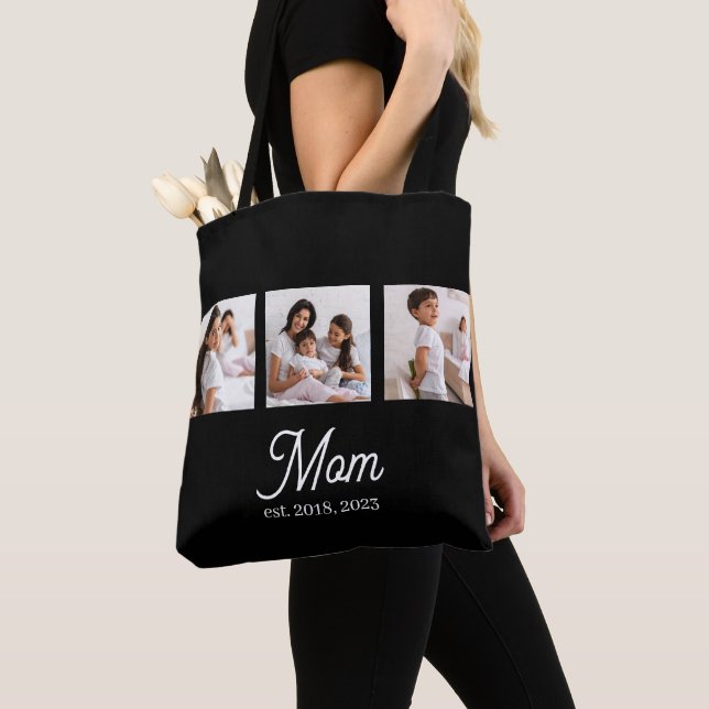 Bolso De Tela Mom Established Script Black 3 Photo (Detalle)