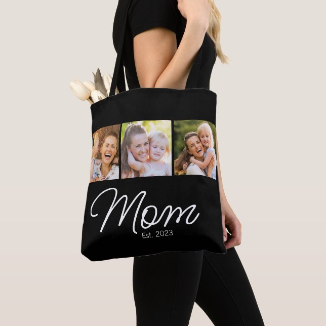 Bolso De Tela Mom Established Script Black 3 Photo (Detalle)