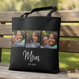 Bolso De Tela Mom Established Script Black 3 Photo Tote Bag