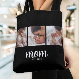 Bolso De Tela Mom Established Script Black 3 Photo Tote Bag