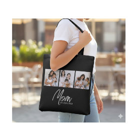 Bolso De Tela Mom Established Script Black 3 Photo Tote Bag