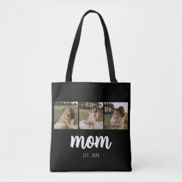 Bolso De Tela Mom Established Script Black 3 Photos Tote Bag
