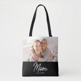 Bolso De Tela Mom Established Script Black Photo 