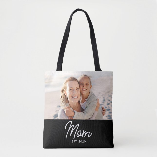Bolso De Tela Mom Established Script Black Photo  (Anverso)