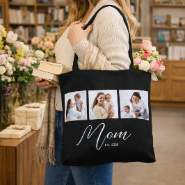 Bolso De Tela Mom Established Script Black Photo