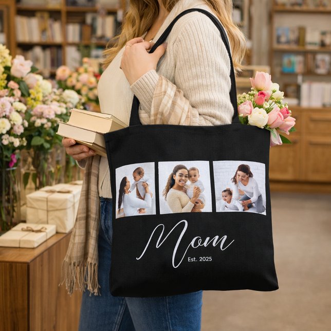 Bolso De Tela Mom Established Script Black Photo (Subido por el creador)