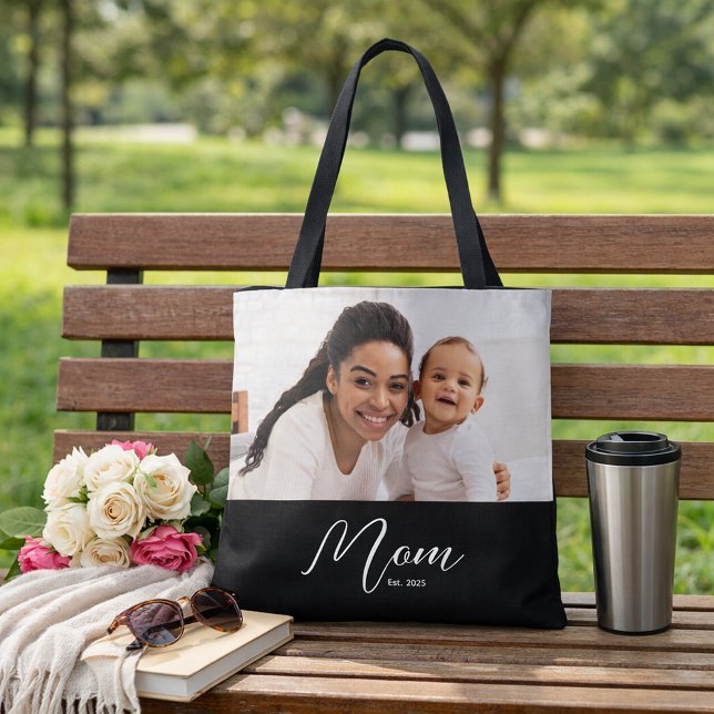 Bolso De Tela Mom Established Script Black Photo (Subido por el creador)