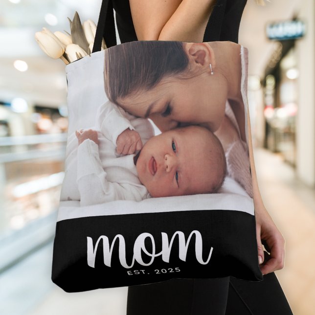 Bolso De Tela Mom Established Script Black Photo (Subido por el creador)