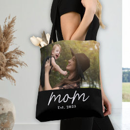 Bolso De Tela Mom Established Script Black Photo