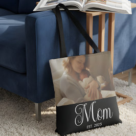 Bolso De Tela Mom Established Script Black Photo
