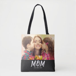 Bolso De Tela Mom Established Script Black Photo