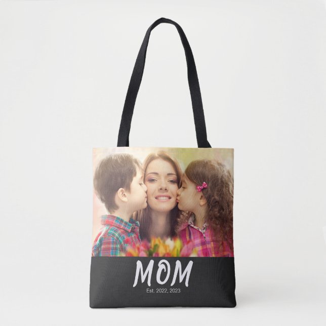 Bolso De Tela Mom Established Script Black Photo (Anverso)