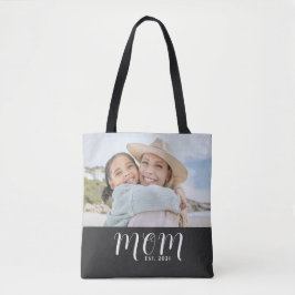 Bolso De Tela Mom Established Script Black Photo