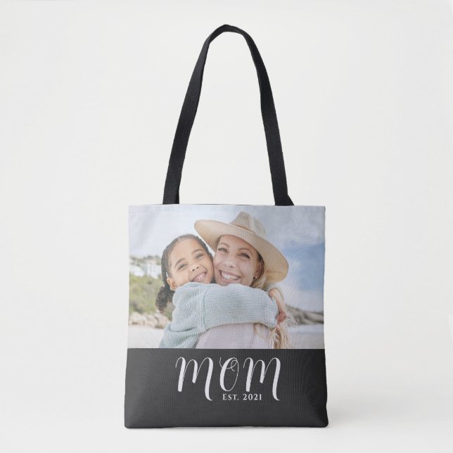 Bolso De Tela Mom Established Script Black Photo (Anverso)