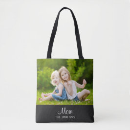Bolso De Tela Mom Established Script Black Photo
