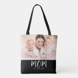 Bolso De Tela Mom Established Script Black Photo Tote Bag