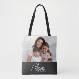 Bolso De Tela Mom Established Script Black Photo Tote Bag