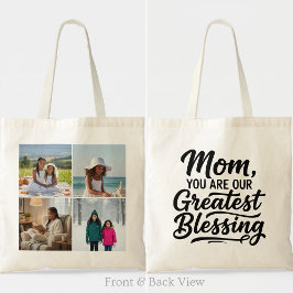 Bolso De Tela Mom Greatest Blessing 4 Custom Photo Modern Grid