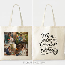 Bolso De Tela Mom Greatest Blessing 4 Photo Custom Grid Modern