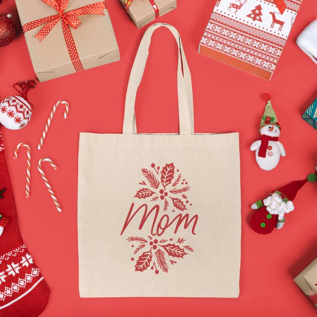 Bolso De Tela Mom Holly Berry Red Holiday (Subido por el creador)
