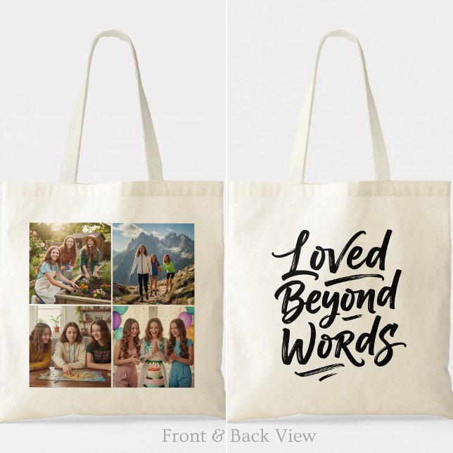 Bolso De Tela Mom Loved Beyond Words Custom 4 Photo (Subido por el creador)