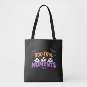 Bolso De Tela Momentos Boo-tifulos Fantasmas y Murciélagos Lindo