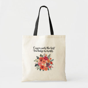 Bolso De Tela Momentos de enseñanza mejorados con café Diseño