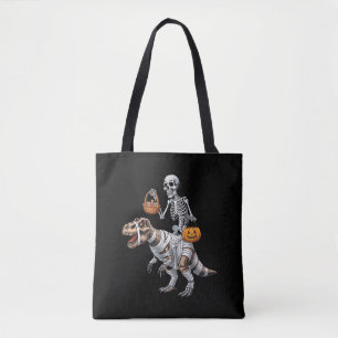 Bolso De Tela Momia de esqueleto montando dinosaurio T rex Hallo