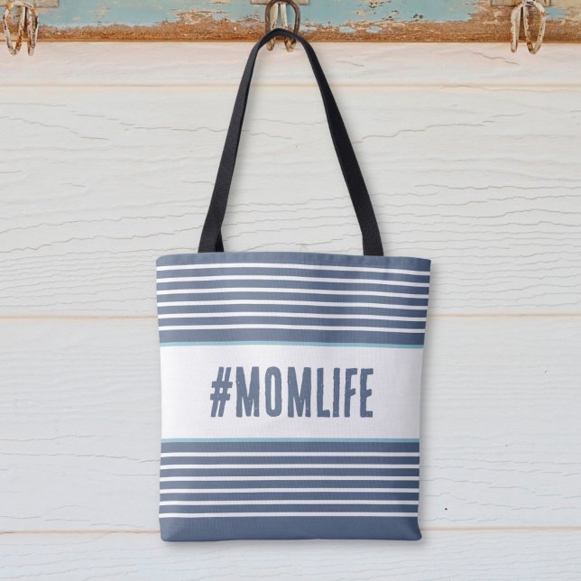 Bolso De Tela Momlife azul y blanco (Subido por el creador)
