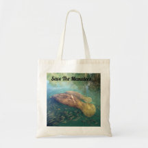 Momma and Baby Manatee - Personalize This Tote Bag