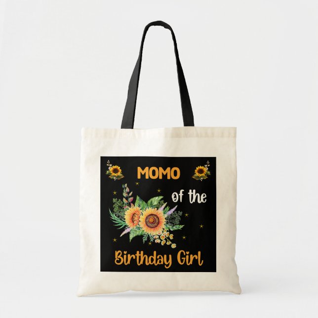 Bolso De Tela Momo Del Diseño Del Girasol Chica De Cumpleaños (Frente)
