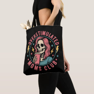Bolso De Tela Moms Club Skull Desordenado Mamá Vida