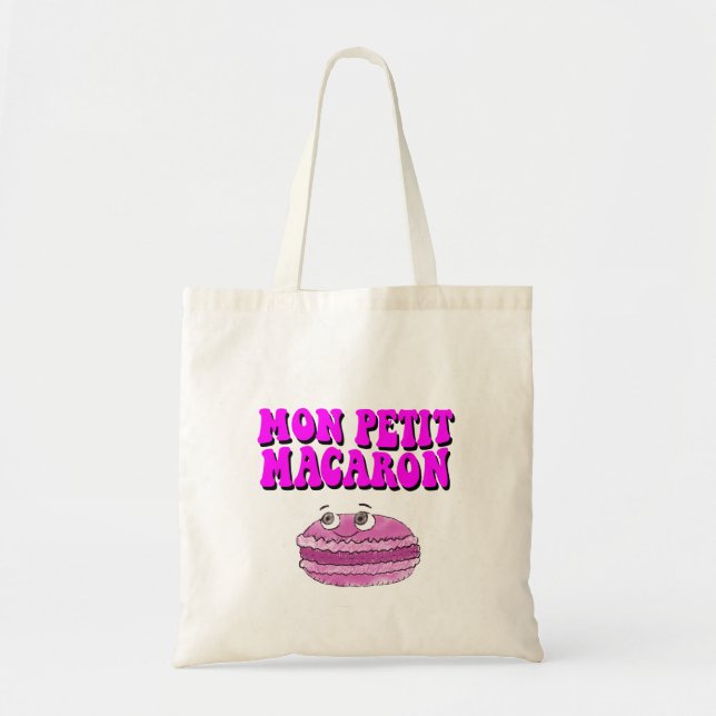 Bolso De Tela Mon Petit Macaron Retro Groovy Textos (Frente)